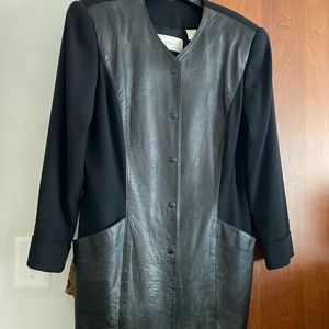 Leather and cloth blazer